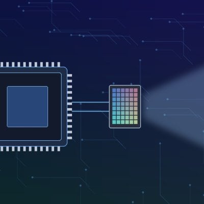 Illustration of a projector SoC driving a small LCoS panel