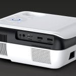 HAPPRUN H1 native 1080p LCD projector, rear view showing HDMI and USB ports